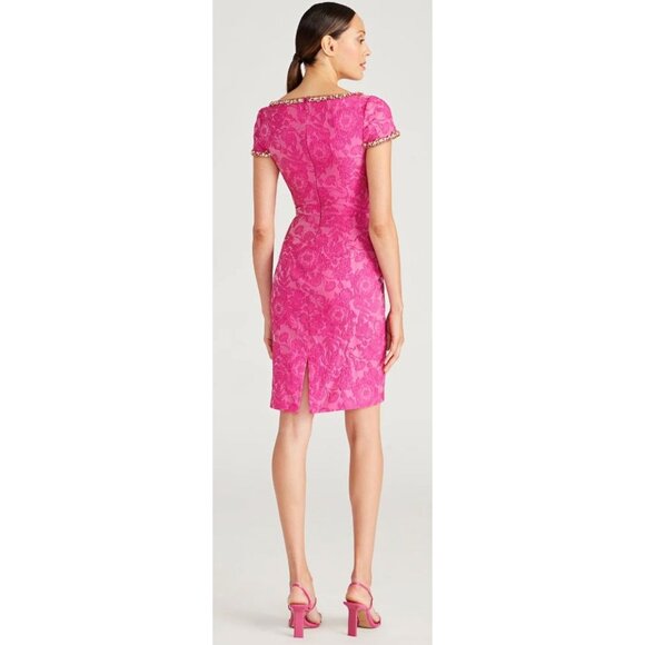 NWT Theia Thelma Keyhole Cocktail Dress Pink Sz 2 $645 [jb] - Picture 6 of 13